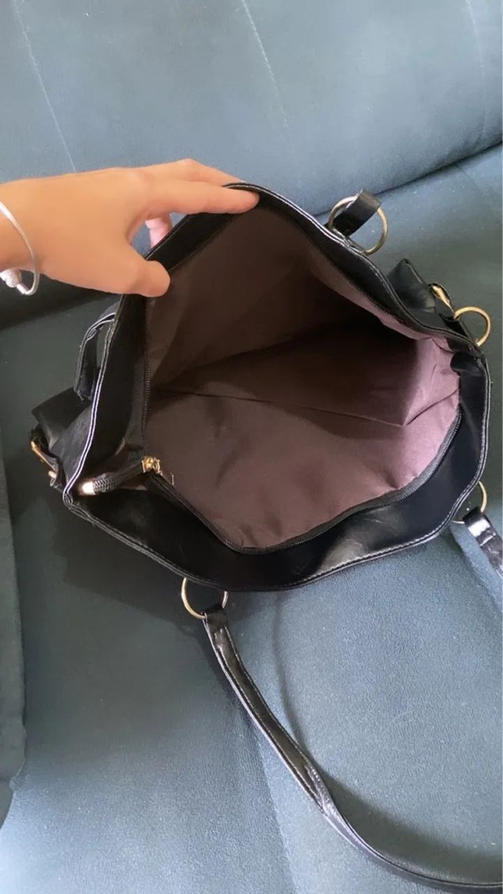 Bolsa de ombro preta elegante - Foto 2