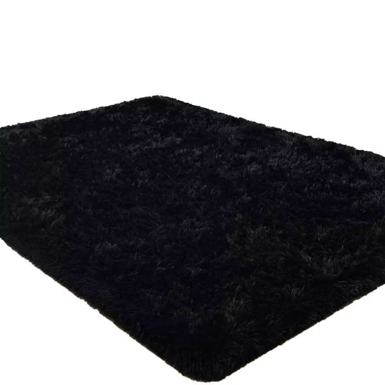 Tapete felpudo preto para quarto 60x100