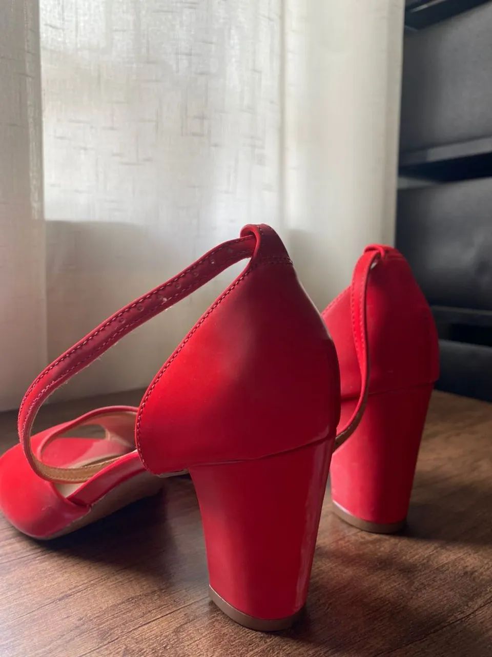 Sandália de salto Vizzano vermelha n° 36 - Foto 4