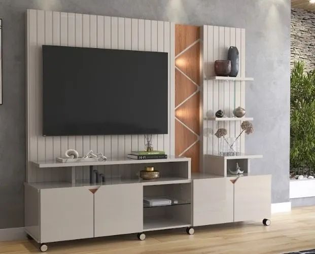 Home para TV com design moderno e prateleiras - Foto 4