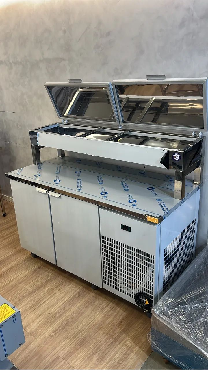 Balcão  refrigerado condimentadora 1,50m novo pronta entrega 