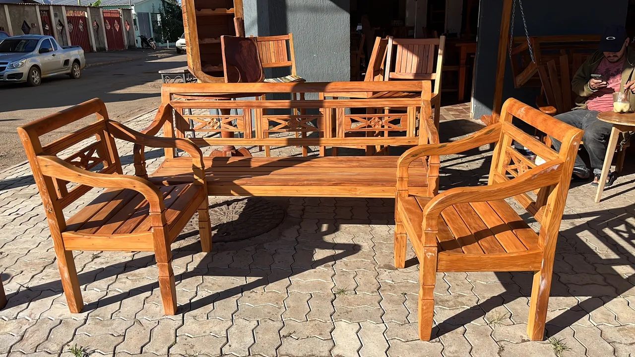 Belo banco de madeira maciça artesanal - Foto 3