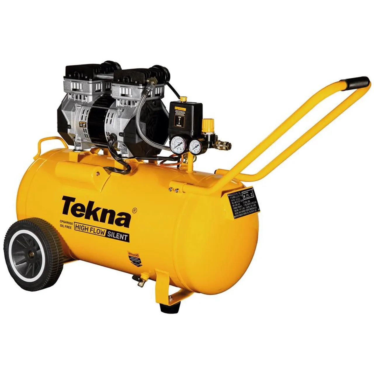 Compressor 50 Litros Silencioso 2,5 hp 9,1 Pés Isento de Óleo 1012303 TEKNA - Foto 2