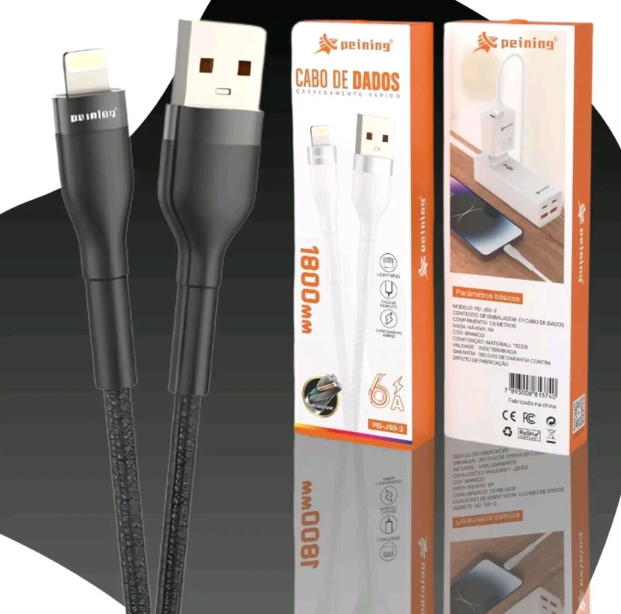 Cabo USB para iPhone - 1,8m - 6x Mais Resistente - Peining - Foto 3