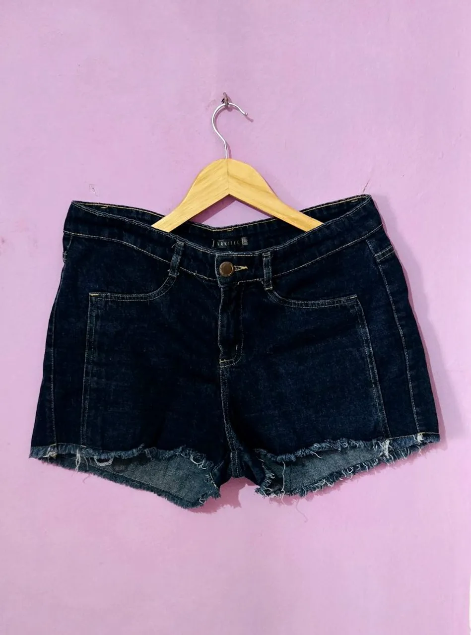 Short jeans azul feminino