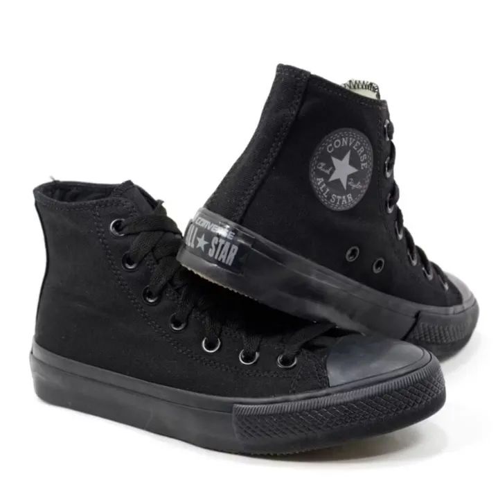 Tênis All Star Cano Alto Masculino e Feminino Preto Unissex - Foto 6