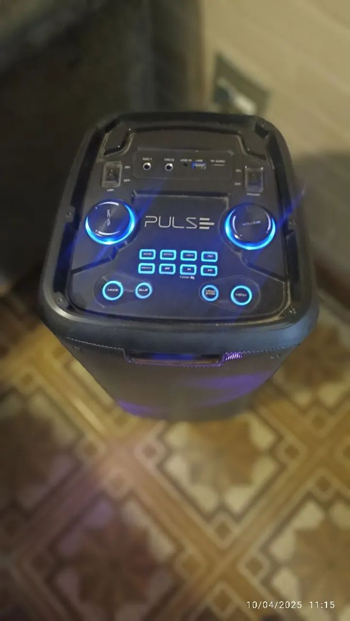 Caixa de Som Pulse 1000w pmpo entra guitarra e mic