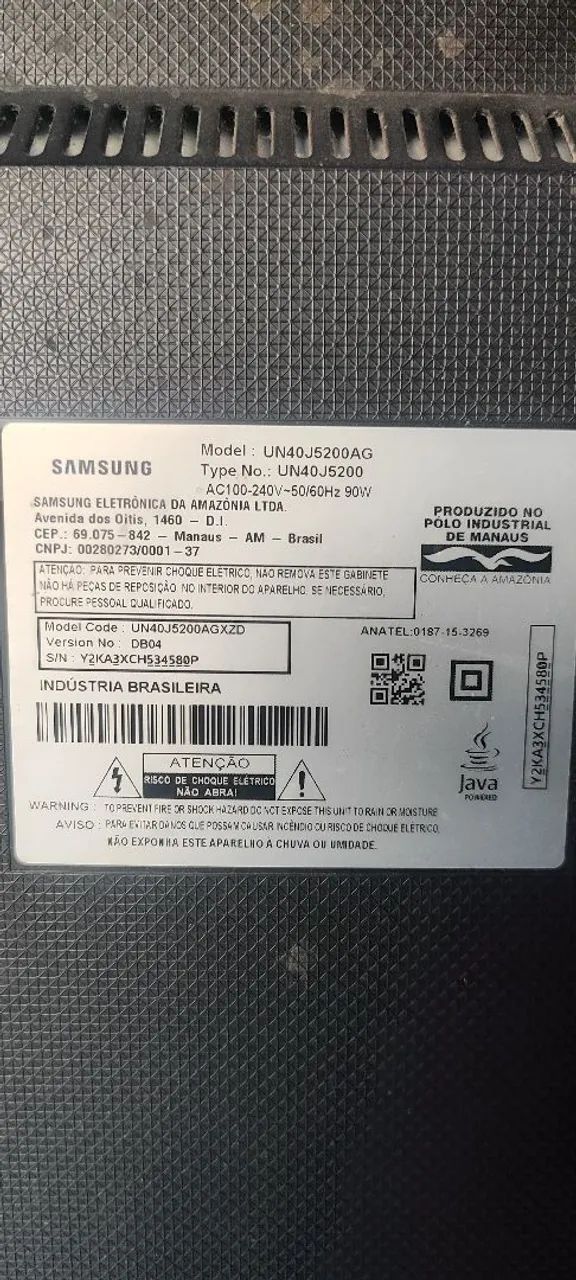 Tv Samsung modelo UN40J5200AG