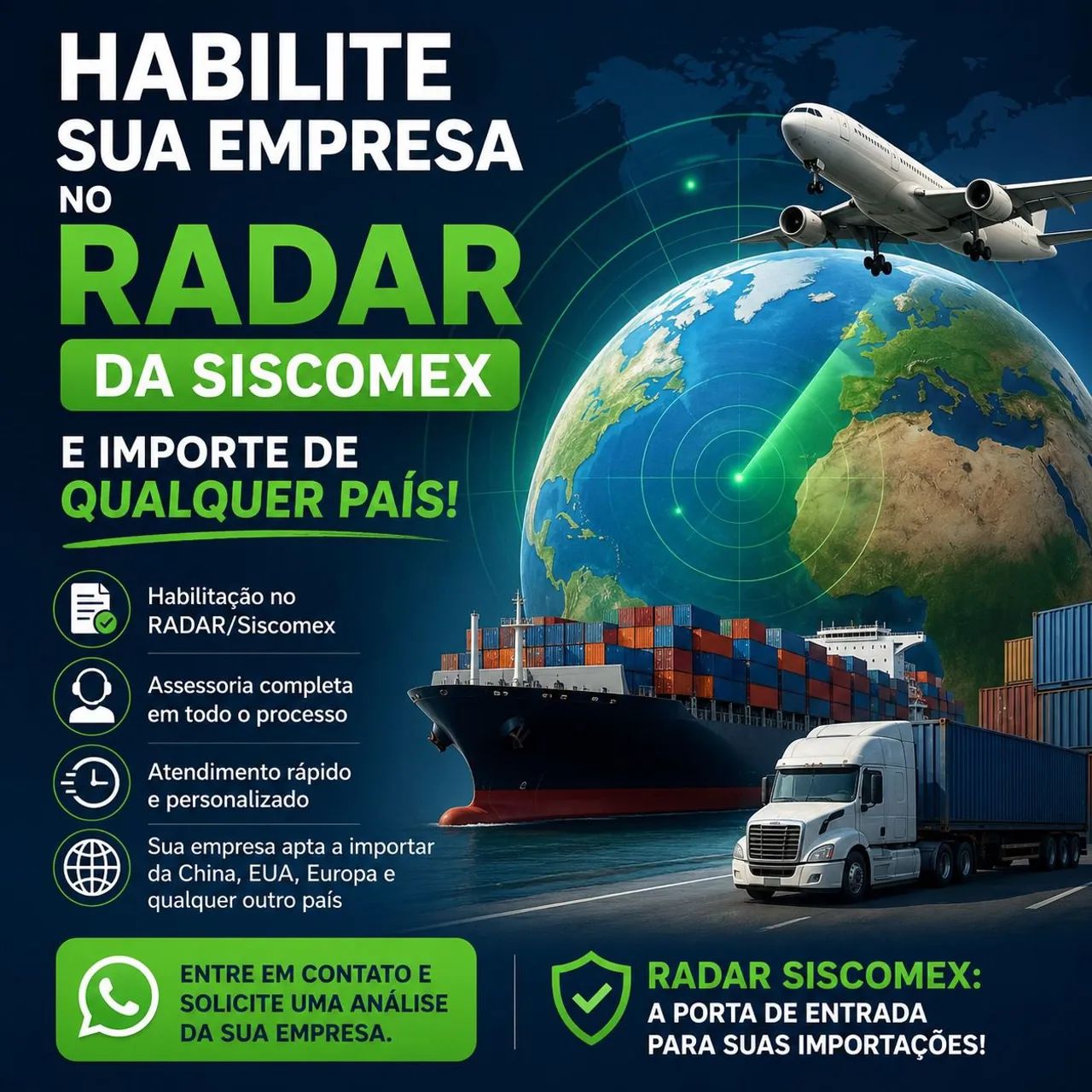 Habilito sua empresa no RADAR para importar.