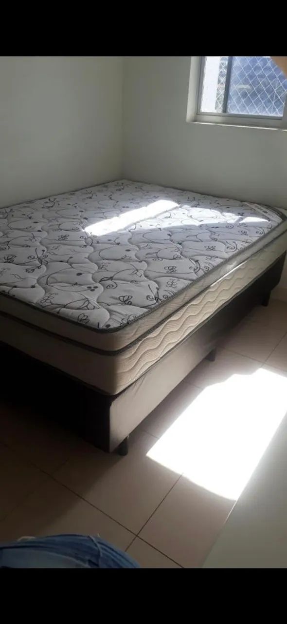 Cama box casal com base em couro e cabeceira  - Foto 2
