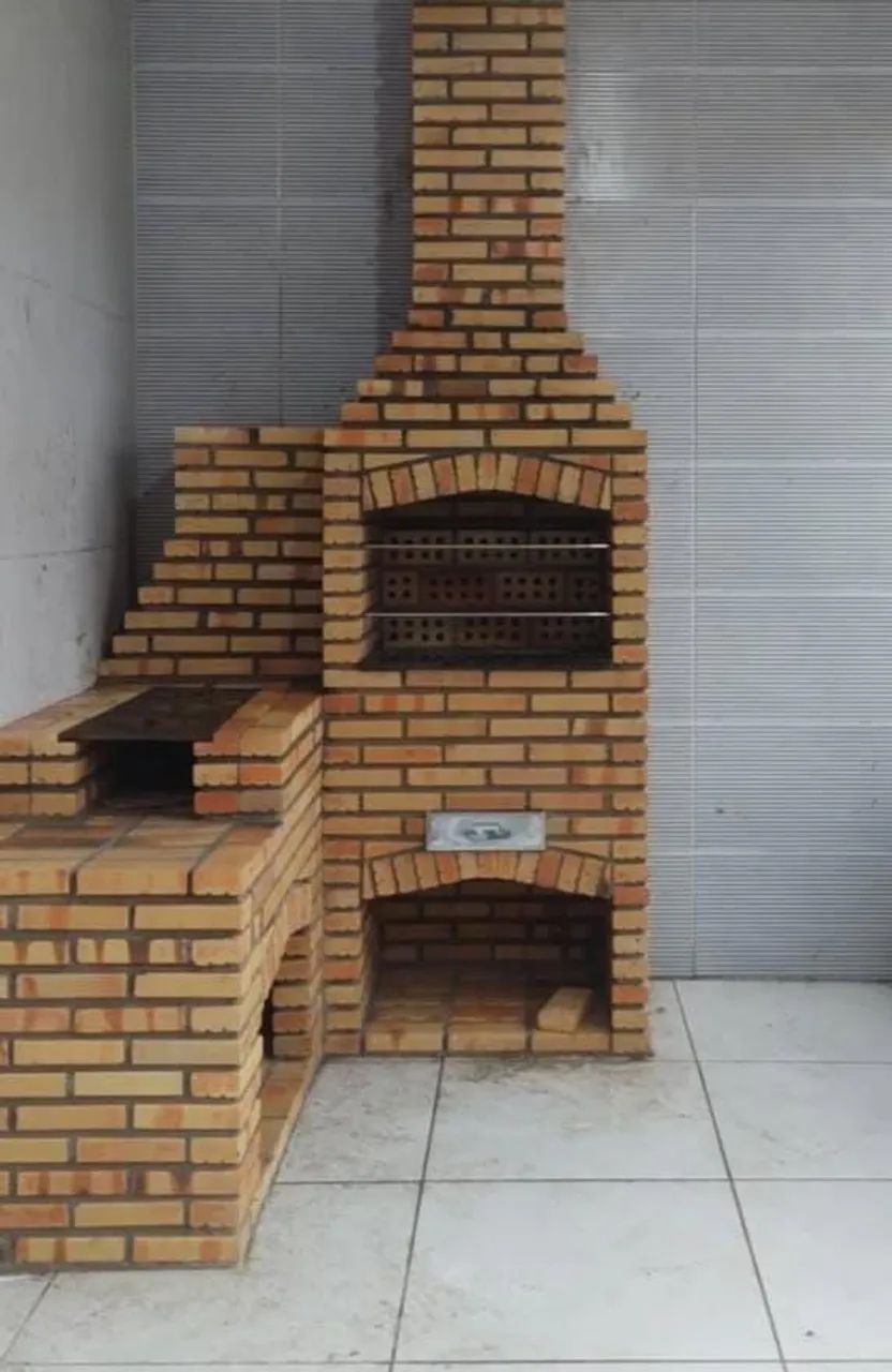 Construimos churrasqueira de tijolos aparente  - Foto 3