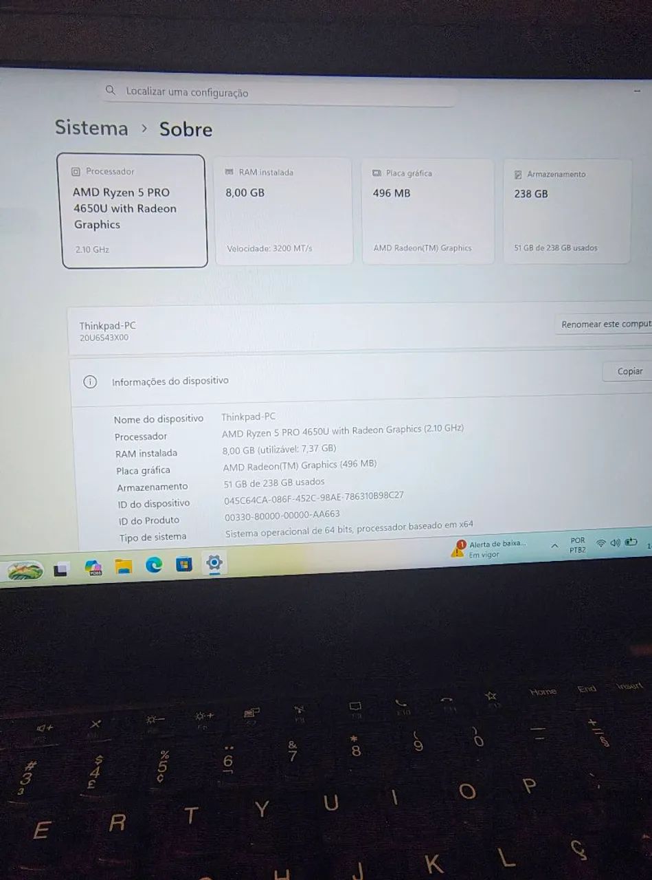 Vendo Notebook Lenovo ThinkPad L14 - Preto - zerado - Foto 3