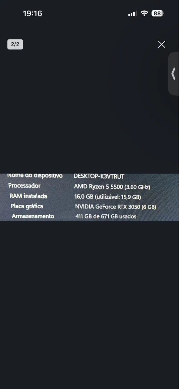PC GAMER RYZEN 5 16GB RAM RTX3050 - Foto 2