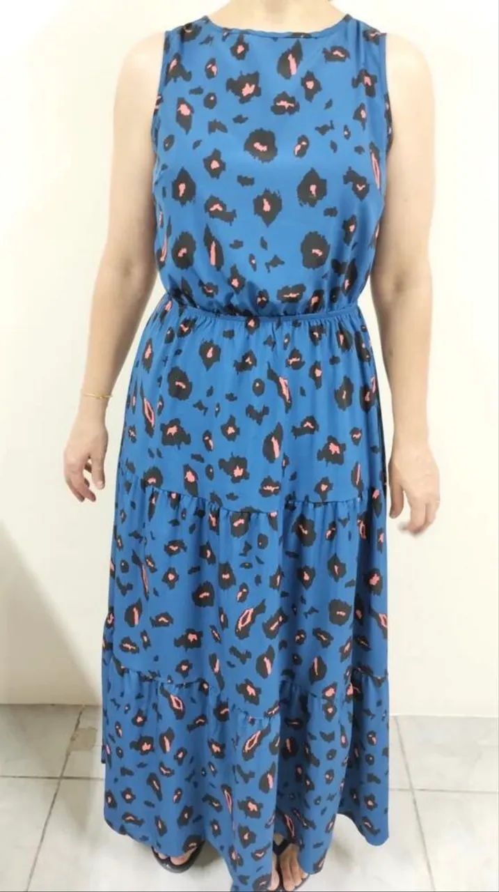 Vestido longo estampa de onça  - Foto 2