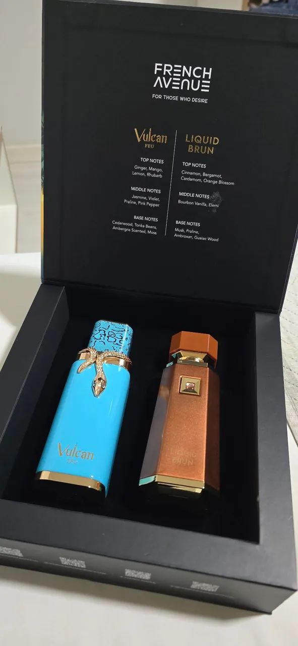 Kit 2 perfumes Árabes Vulcan Feu e Líquid Brun Extrait de Parfum 100ml cada - Foto 4