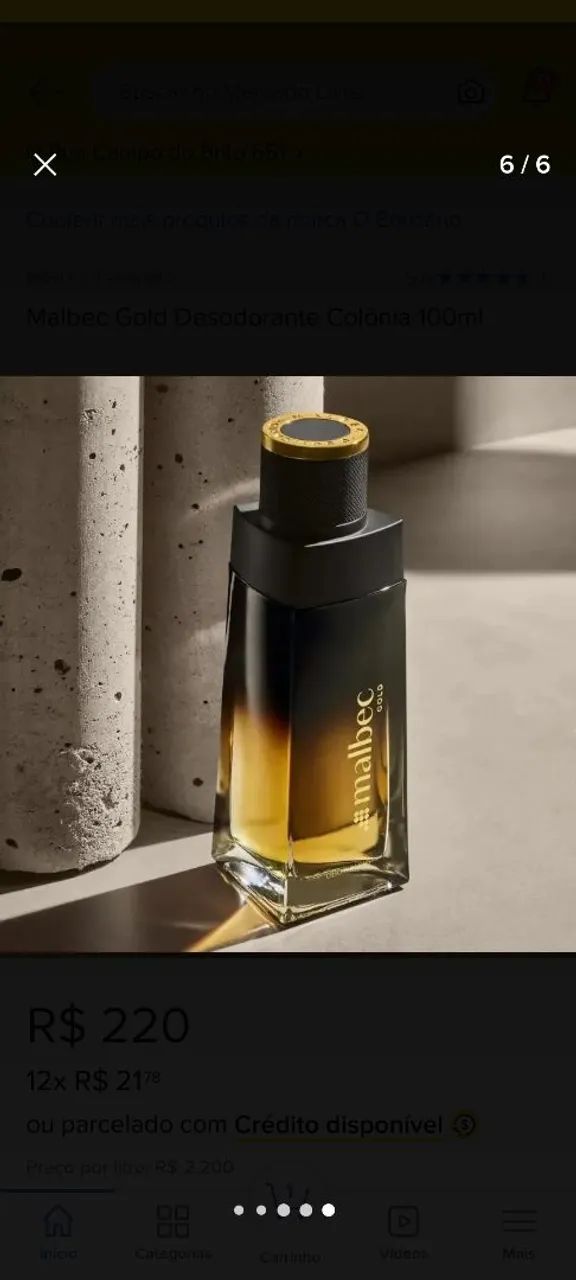 Malbec Gold desodorante colônia masculino, 100ml  - Foto 2