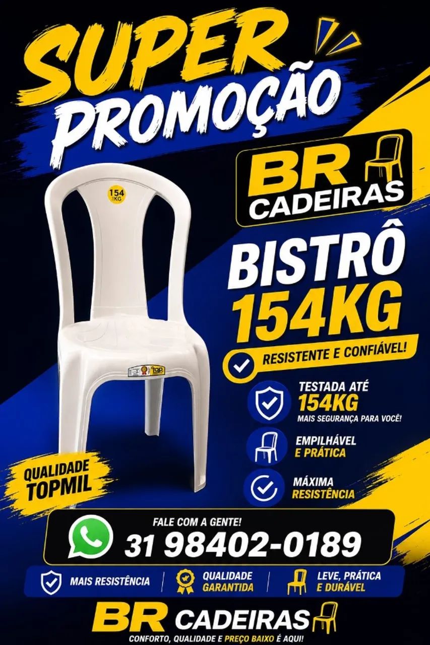 Cadeira Plástica Topmil.