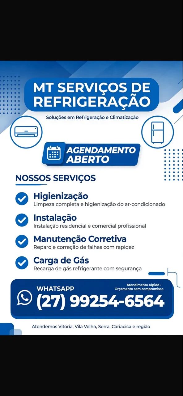 Serviços de refrigeração 