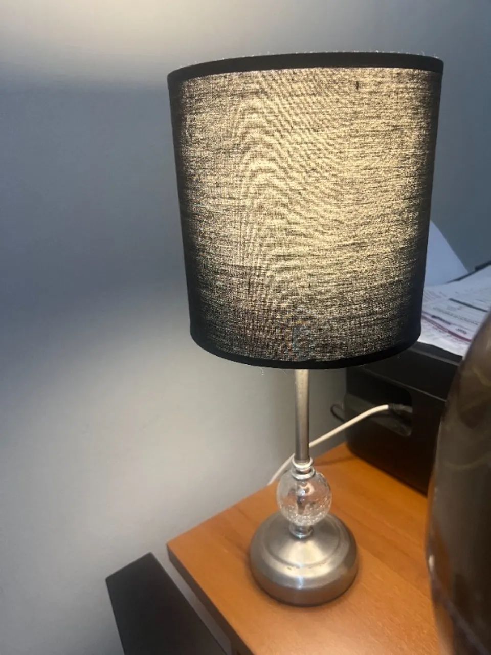 Abajur Com Cúpula de Tecido