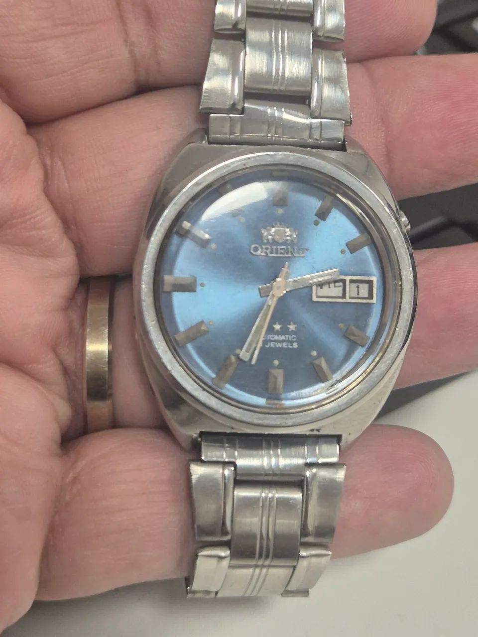 Relógio ORIENT 3 ESTRELAS  AUTOMÁTICO  AZUL   -    TODO REVISADO/IMPECÁVEL - Foto 4
