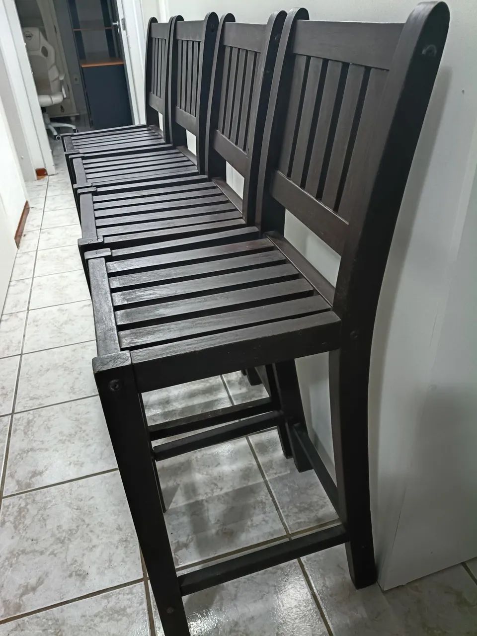 Banquetas de madeira para bar ou bancada - Foto 5
