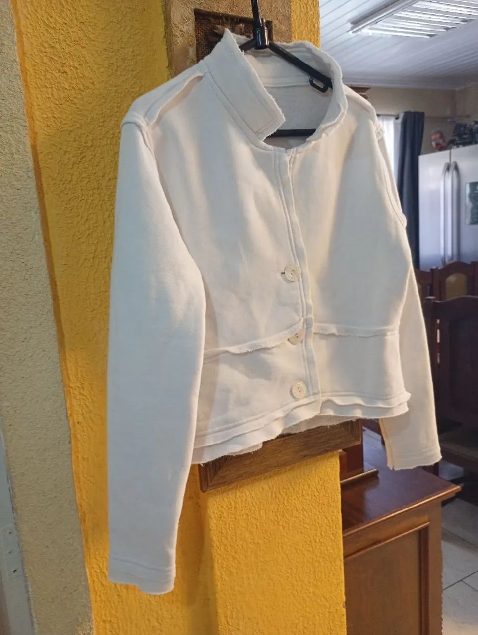 Casaquinho branco moletom com elastano M - Foto 3