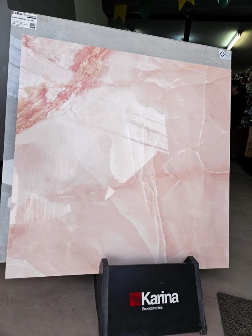 Piso Karina 74x74 Polido e Retificado Onix Pink - Foto 3