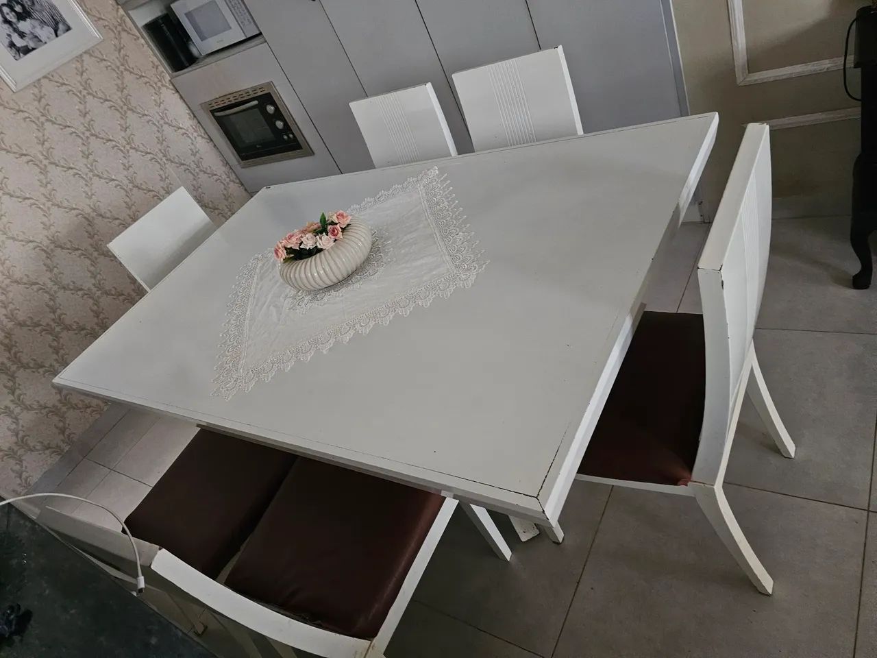 Mesa madeira branca 