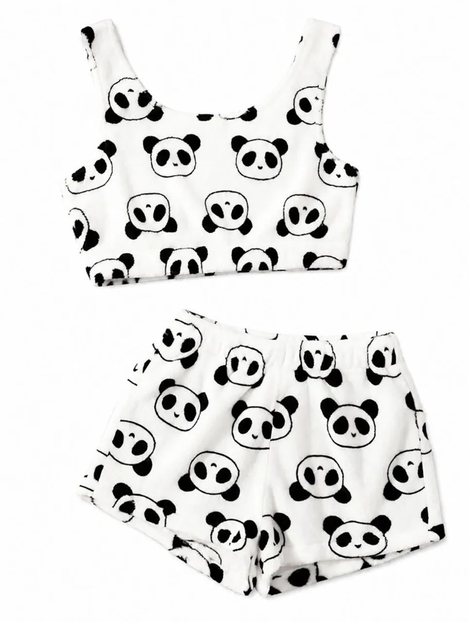 Conjunto Pijama Panda tecido Fofinho 