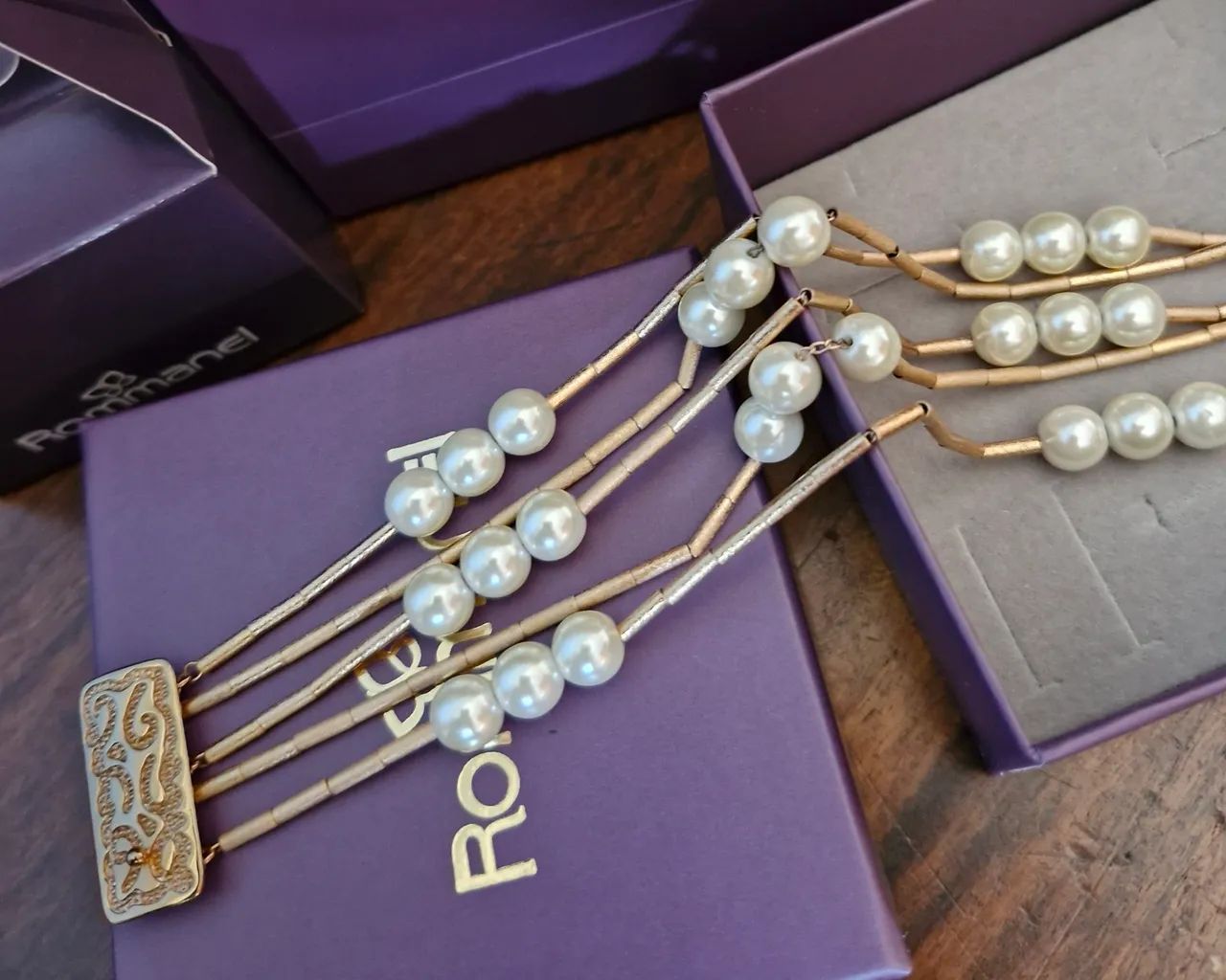 NOVA Semijoia Rommanel Pulseira banhada Ouro 18k - Original