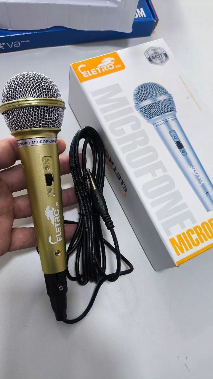 Microfone com fio cabo Eletro  - Foto 2
