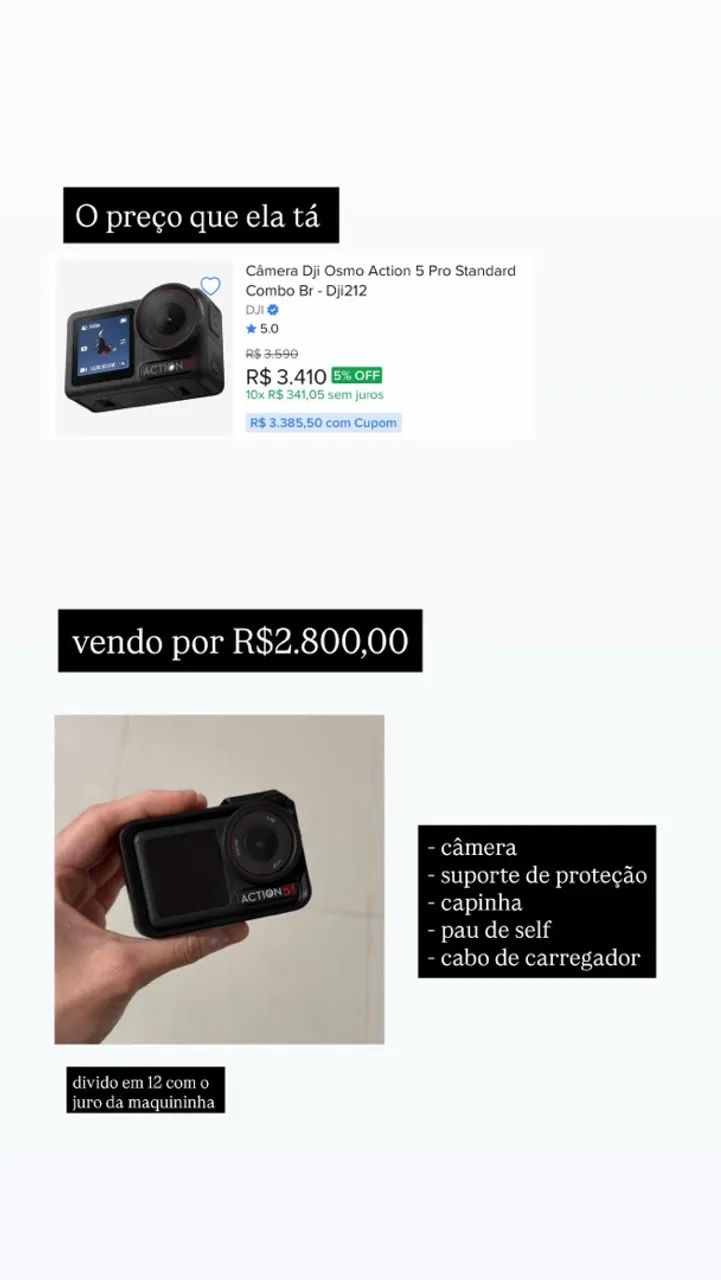 CÂMERA NOVA DJI OSMO ACTION  - Foto 2