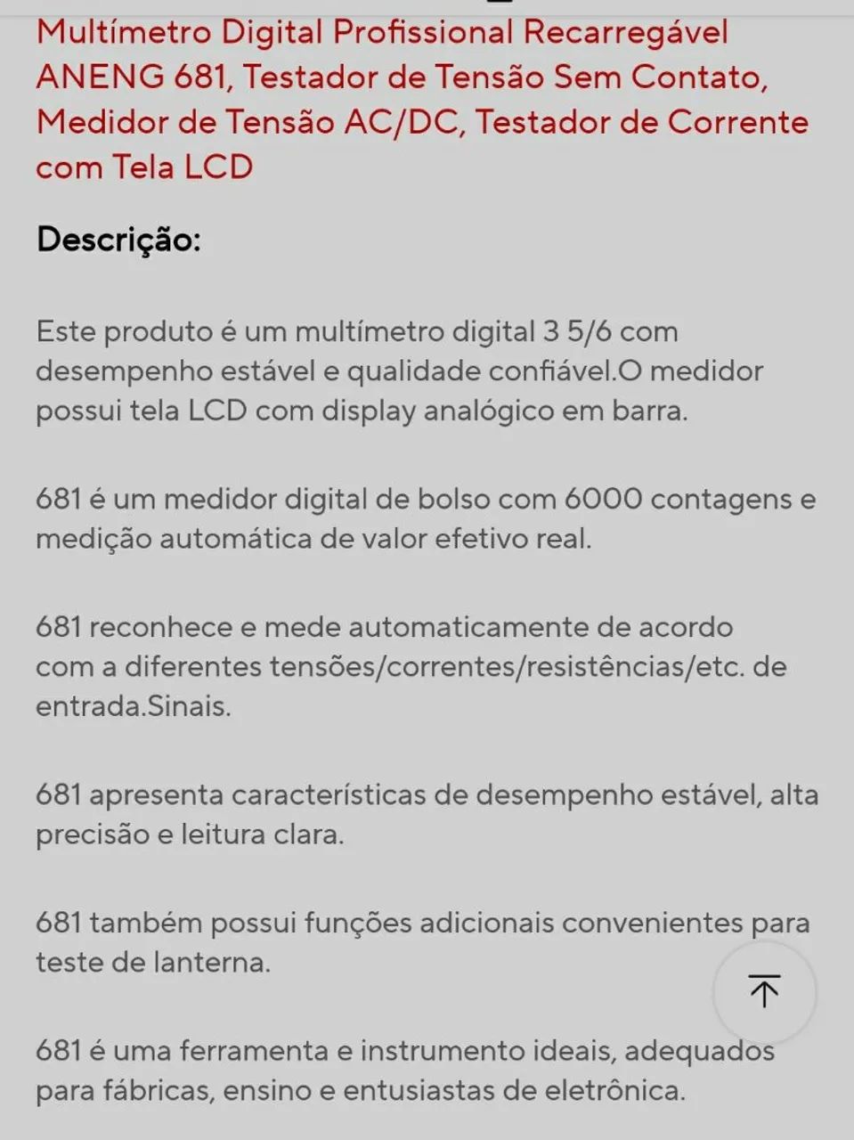 Multímetro Aneng 681 Digital/Automático - Foto 5