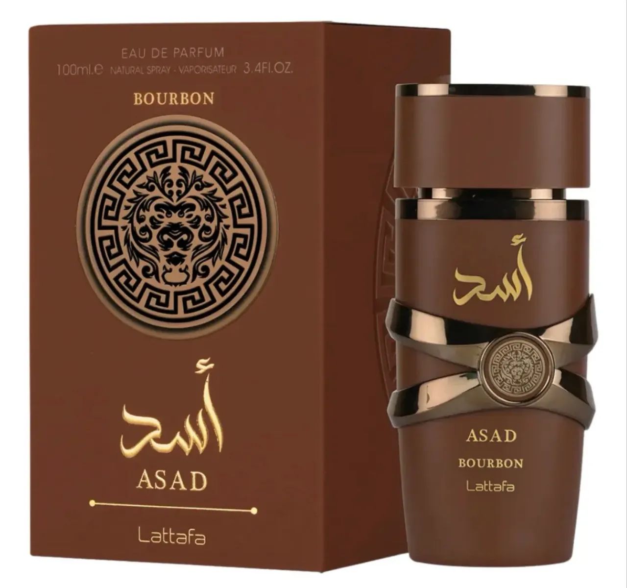 Perfume Árabe Lataffa Asad Bourbon Eau de Parfum Marrom Original-100ml - Foto 4