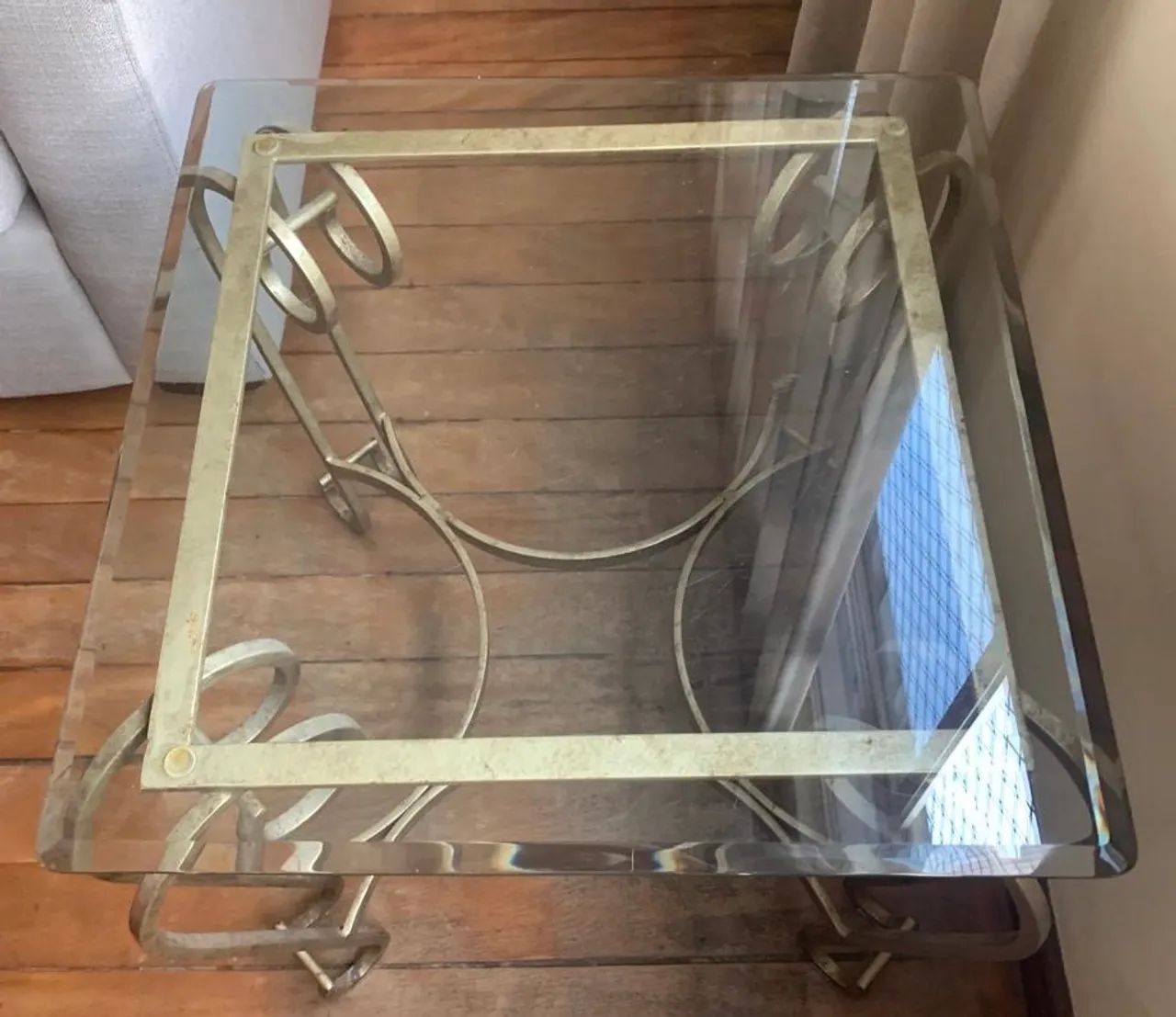 mesa em ferro com tampo de vidro - Foto 2