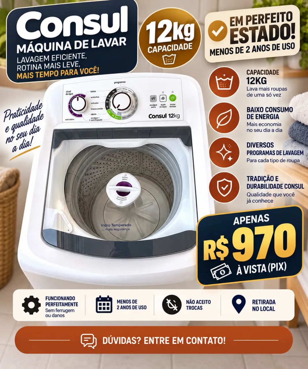 Máquina lavar 12 kg consul 