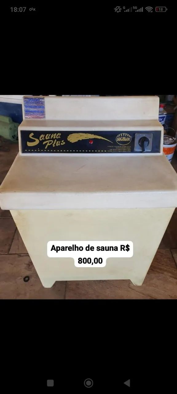 Vendo aparelho sauna socalor