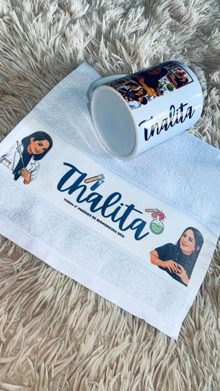 Kit presente caneca + toalha personalizada  - Foto 3