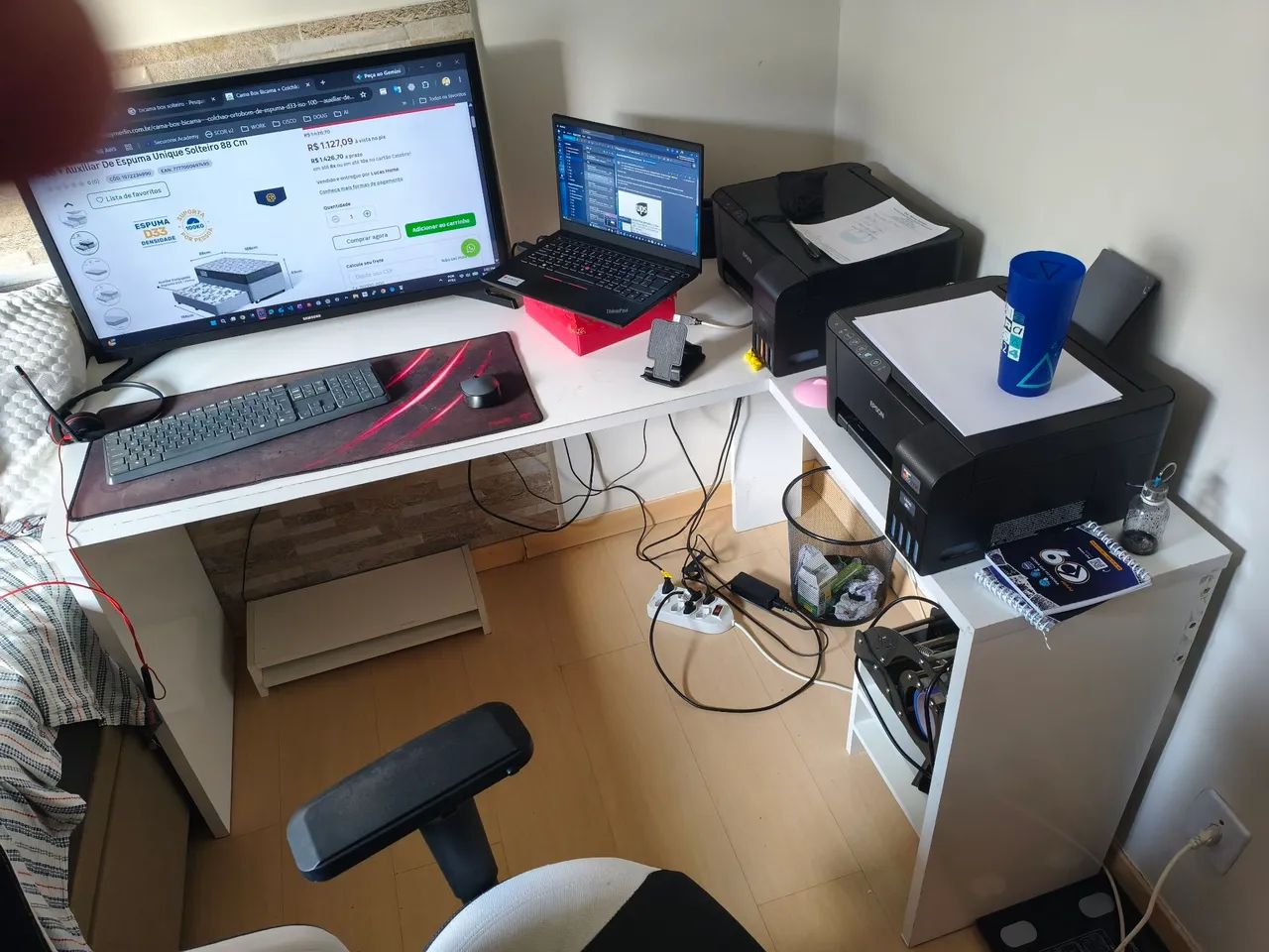 Mesa de escritório em L - Foto 2