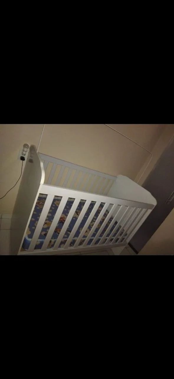 Berço 3 em 1, Berço, cama, sofá, cor branca - Foto 2