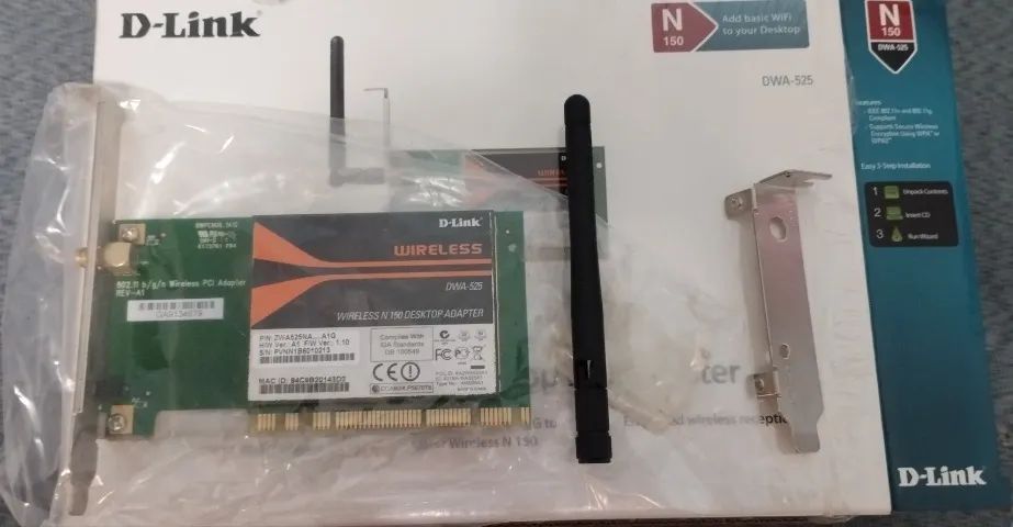 Adaptador Wi-fi D-link Pci Dwa-525 Wireless N 150mbps - Foto 3