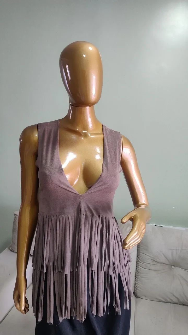 Blusa de franjas marfinno (renner) - M - Foto 2