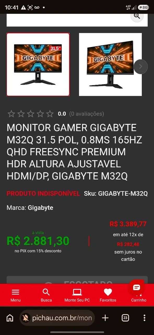 Monitor Gamer QHD 160Hz, Gigabyte M32Q KVM switch - Foto 4