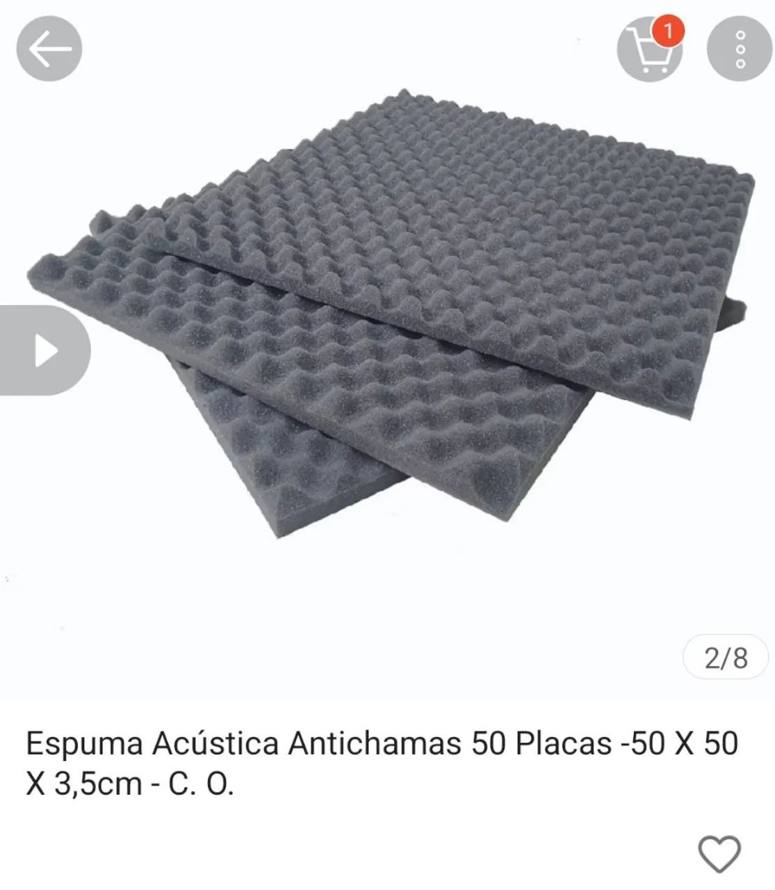 Espuma acústica 50x50 x 3,5cm
