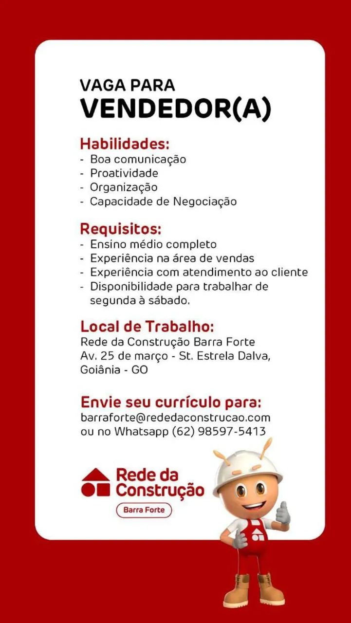 Vendedor com experiência 4000,00 