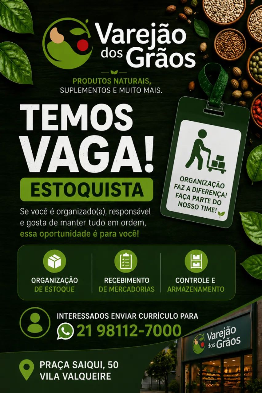 Vaga estoquista e vendedor (a ) 