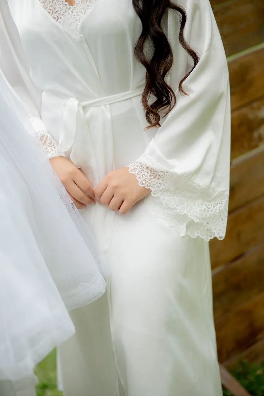 Robe e Camisola Noiva bordado longo - M  - Foto 2