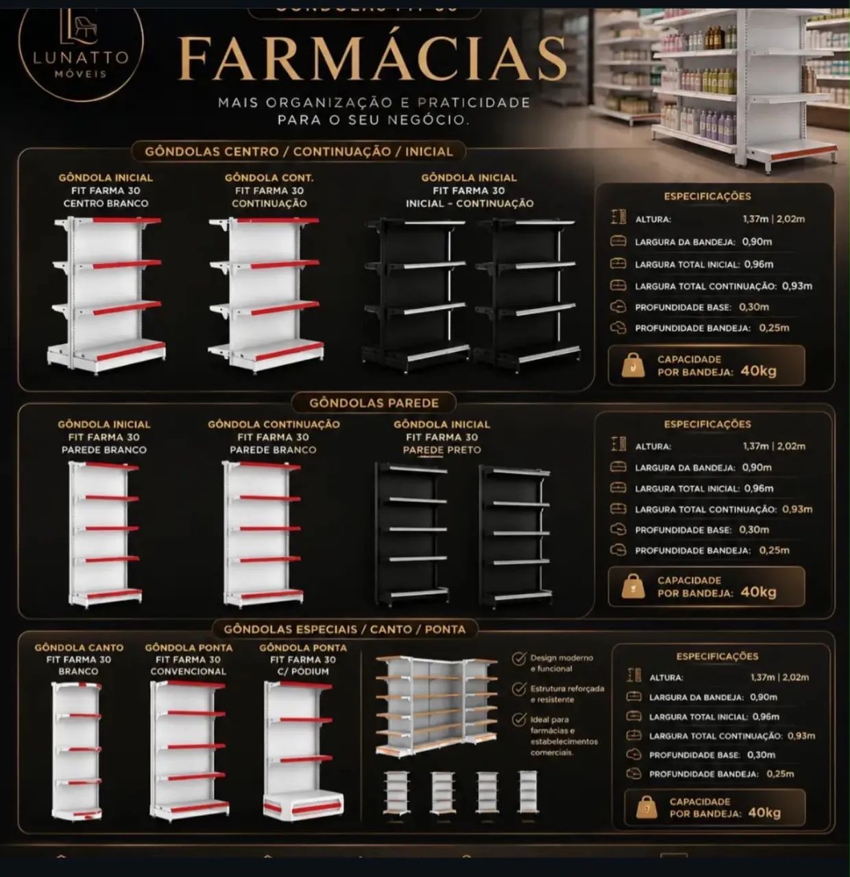 Gôndolas em geral novo 