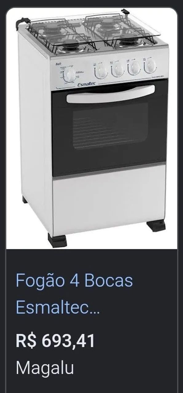 Fogão 4 bocas Bali Esmaltec 