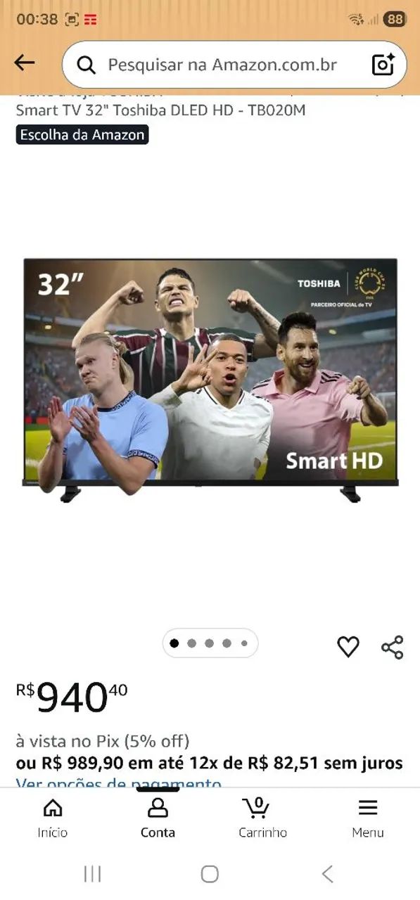Smart TV 32" Toshiba DLED HD - TB020M - Foto 2